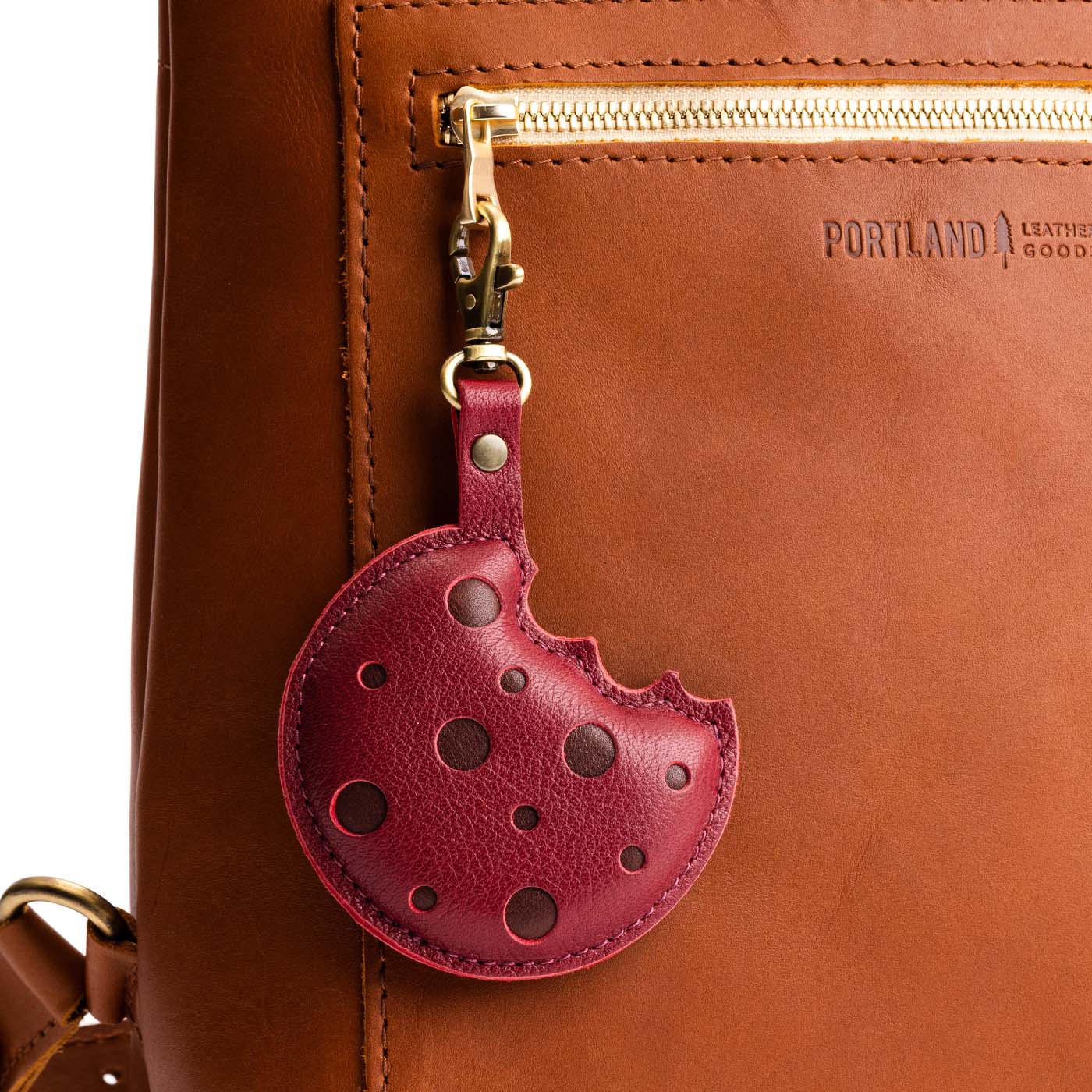 Leather Cookie Keychain with Swivel Clasp | Portland Leather
