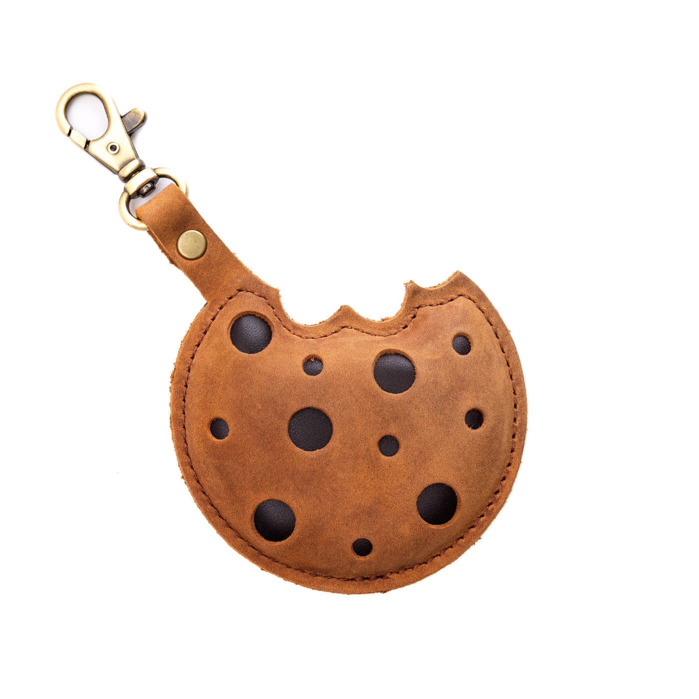 Leather Cookie Keychain with Swivel Clasp | Portland Leather
