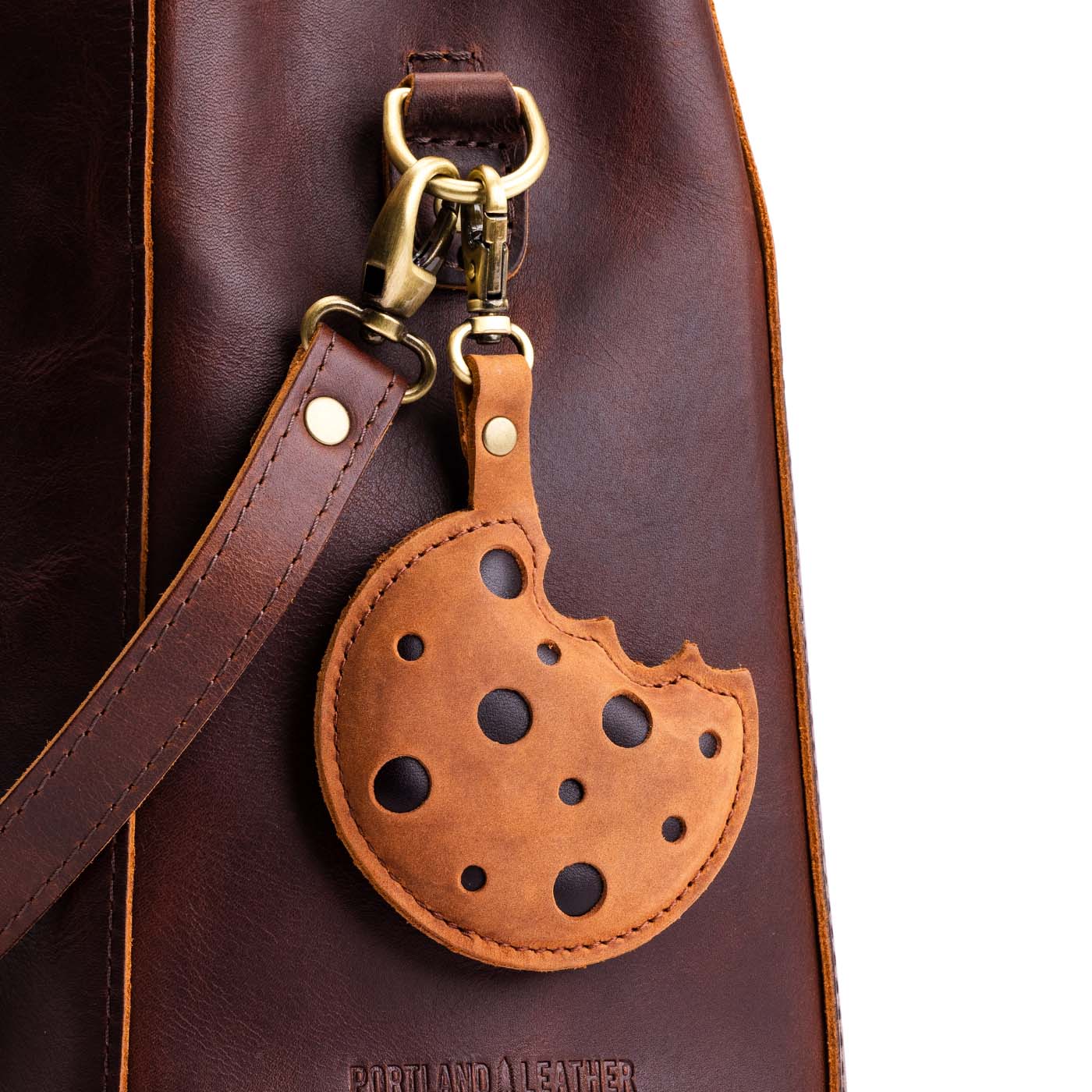 Leather Cookie Keychain with Swivel Clasp | Portland Leather