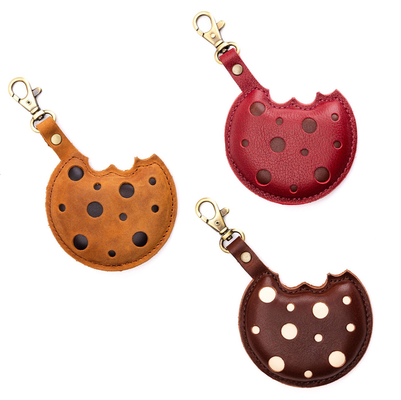 Leather Cookie Keychain with Swivel Clasp | Portland Leather