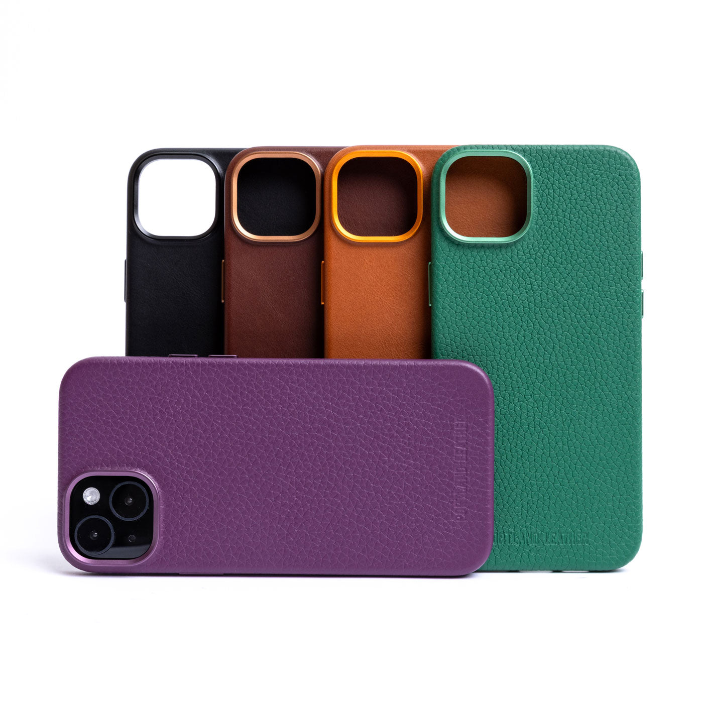 Premium Leather iPhone Case with MagSafe & Protective Lining | Signature Debossed Logo