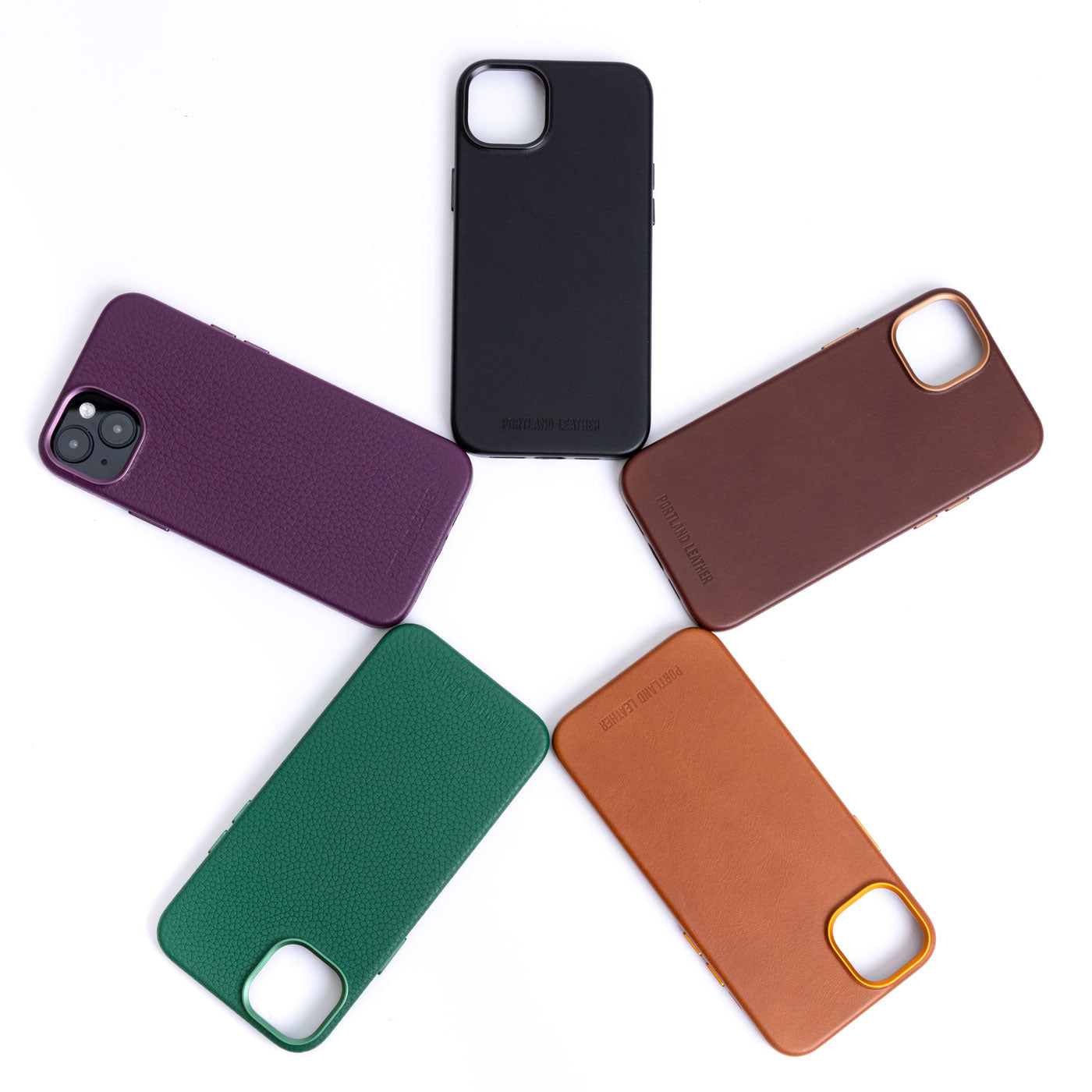Premium Leather iPhone Case with MagSafe & Protective Lining | Signature Debossed Logo