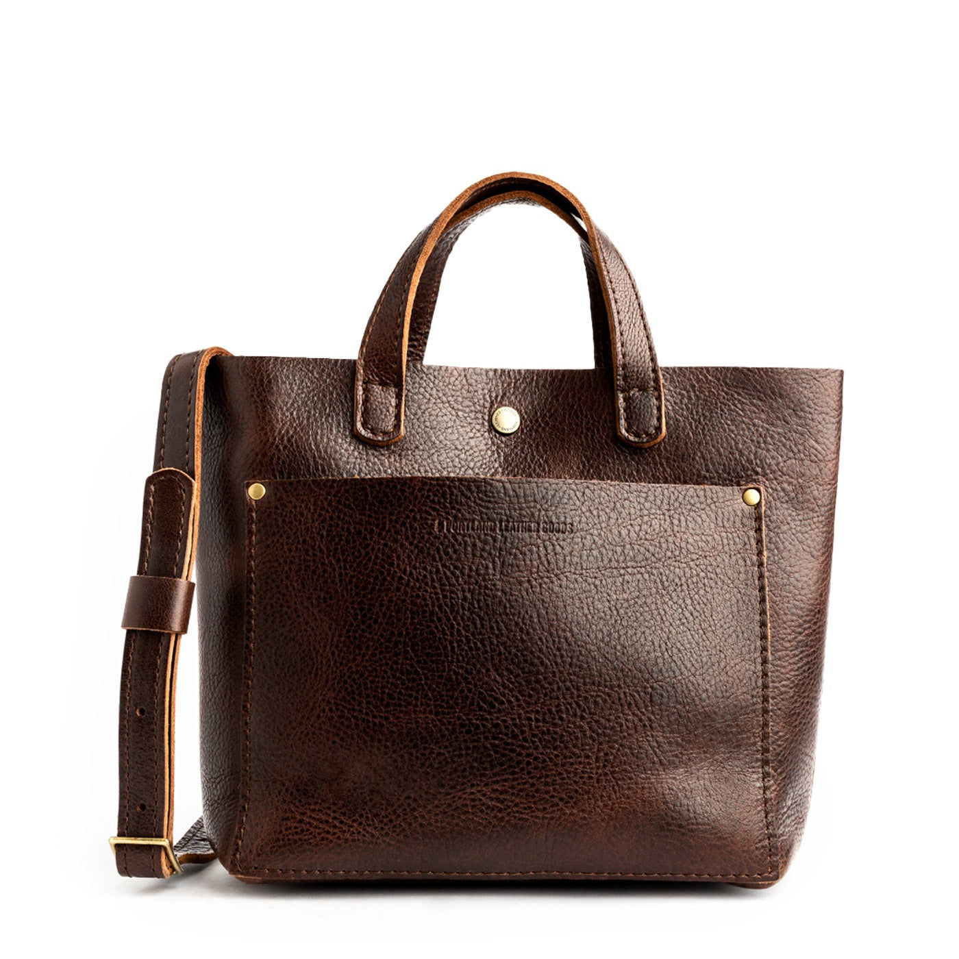 Mini Crossbody Tote with Snap or Zipper Closure & Adjustable Strap | Portland Leather