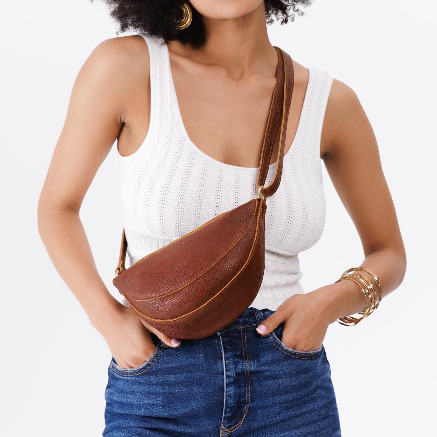 Full Grain Leather Sling Bag with Adjustable Strap | Koala