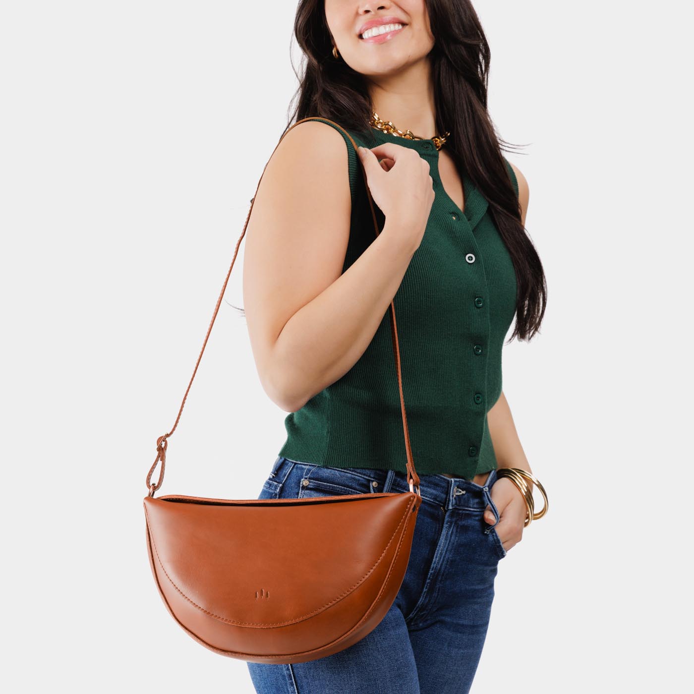 Full Grain Leather Sling Bag with Adjustable Strap | Koala
