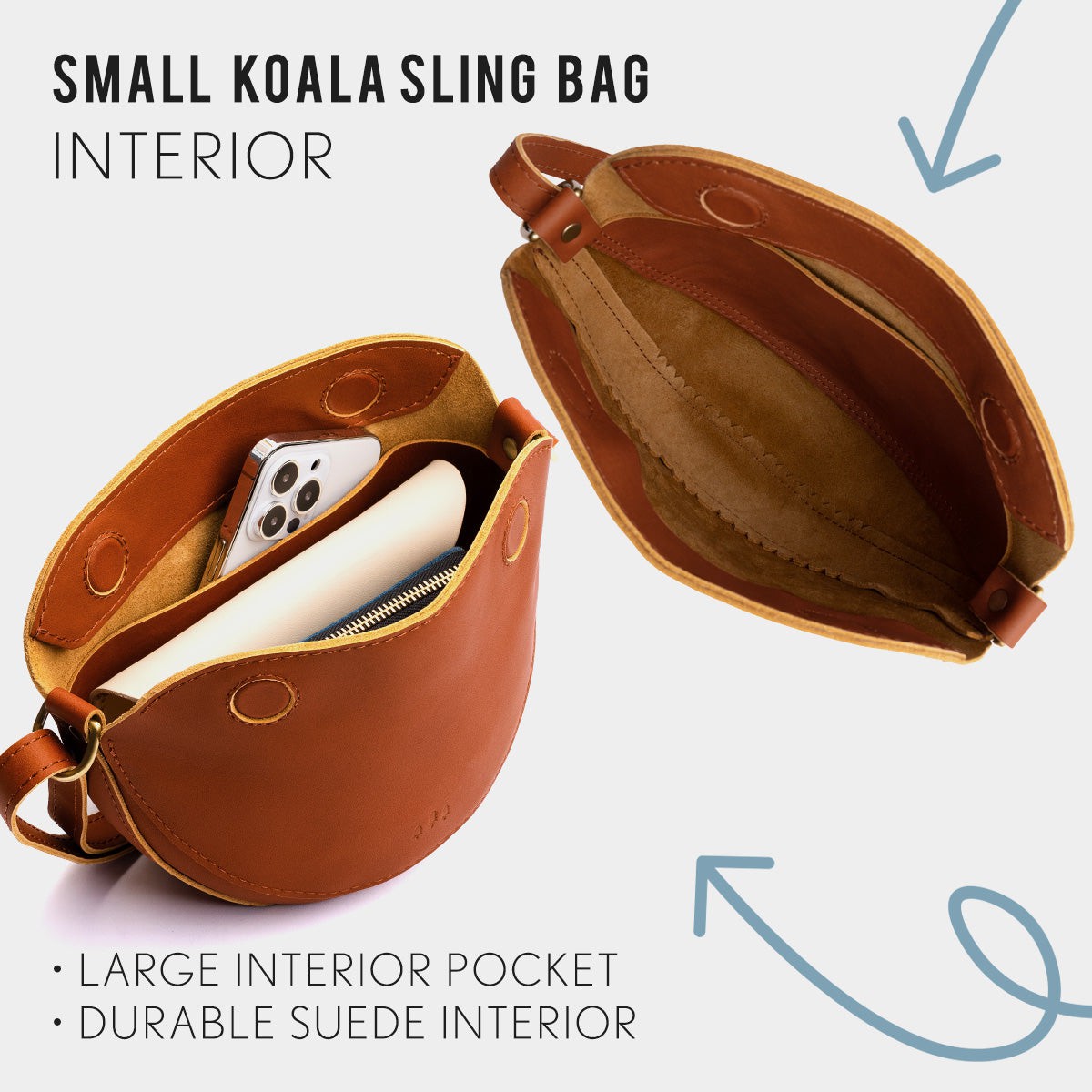 Full Grain Leather Sling Bag with Adjustable Strap | Koala