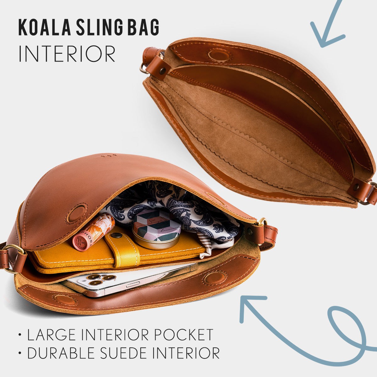 Full Grain Leather Sling Bag with Adjustable Strap | Koala