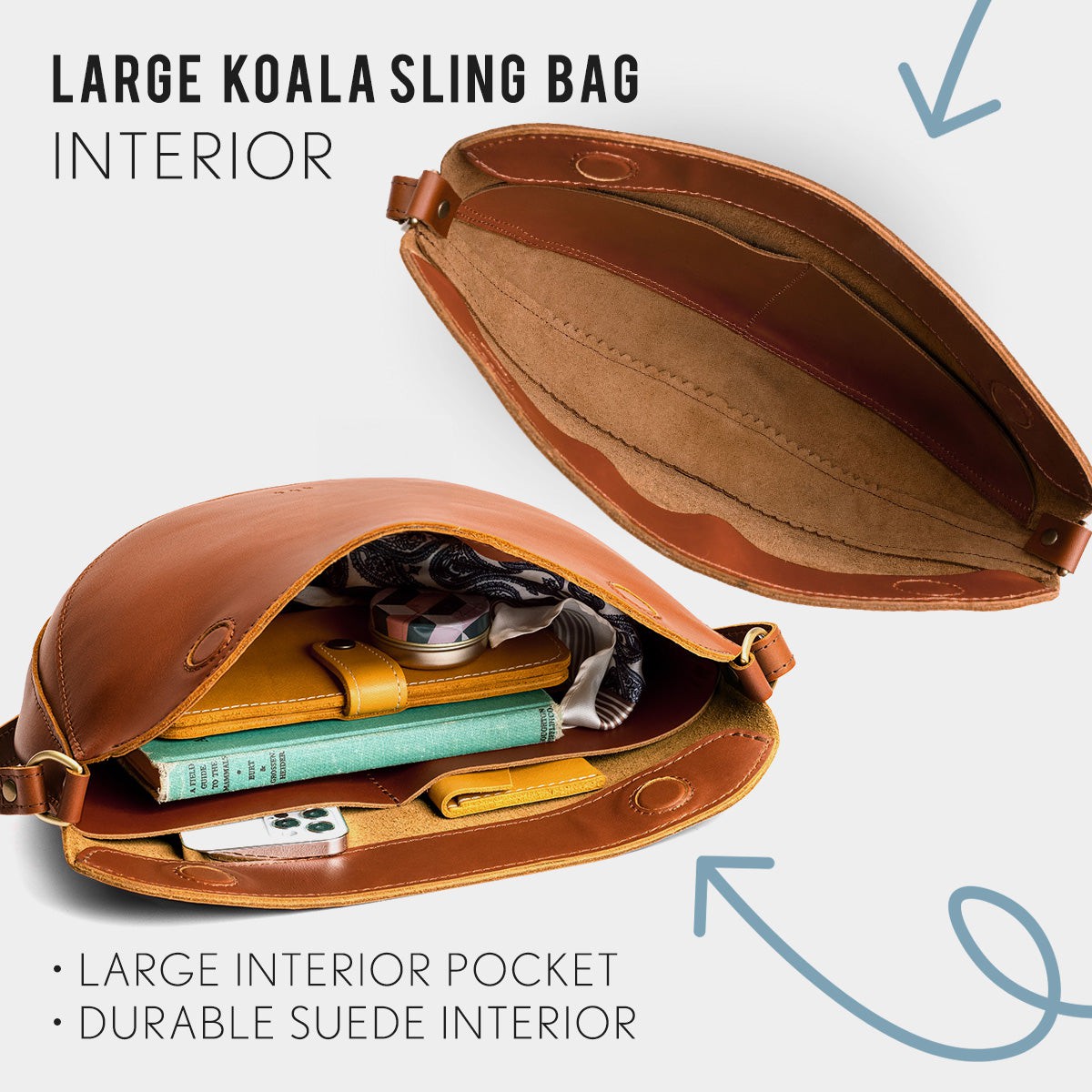 Full Grain Leather Sling Bag with Adjustable Strap | Koala